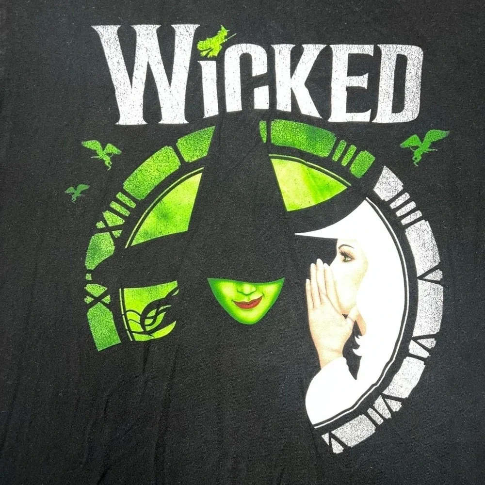 Wicked Broadway Musical Defy Gravity T Shirt Women Sz S Black Elphaba 2-Side Tee - Picture 3 of 7